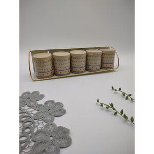 Vintage Meister 5 Tin Spice Canister Set with Rack, Floral Berry Retro, Brazil